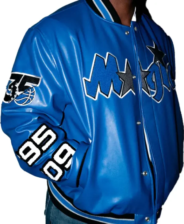 Orlando Magic Blue Varsity Leather Jacket