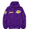 Philadelphia 76ers Purple Bomber Hooded Jacket