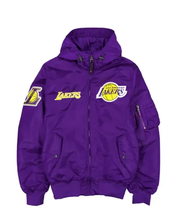 Philadelphia 76ers Purple Bomber Hooded Jacket