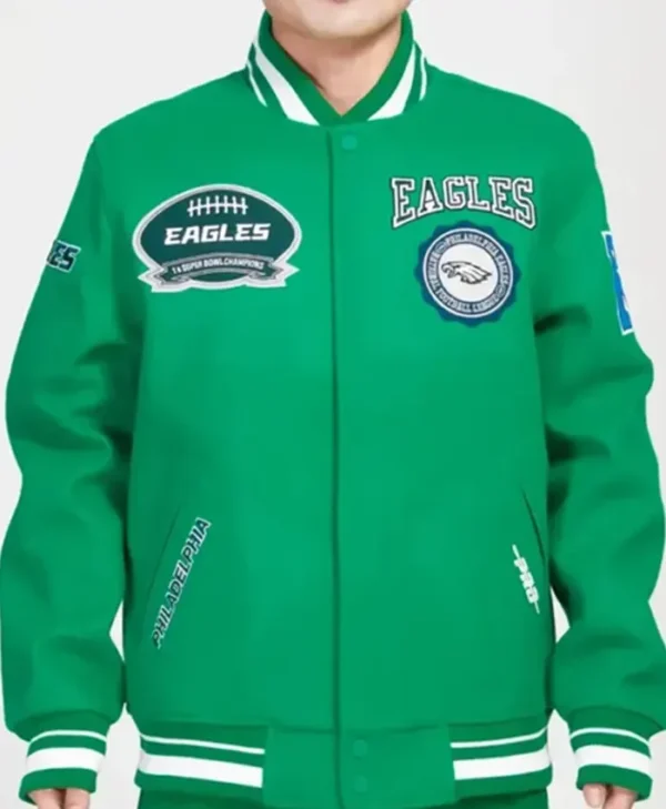 Philadelphia Eagles Crest Emblem Kelly Green Jacket