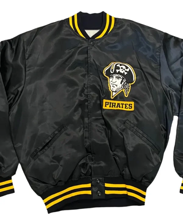 Pirates Black Vintage Satin Varsity Starter Jacket