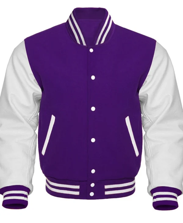 Sacramento Kings Purple and White Wool Varsity Jacket