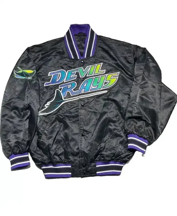 Tampa Bay Rays Varsity Satin Black Jacket