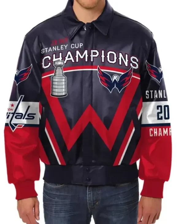 Washington Capitals Champions Printed Leather Jacket