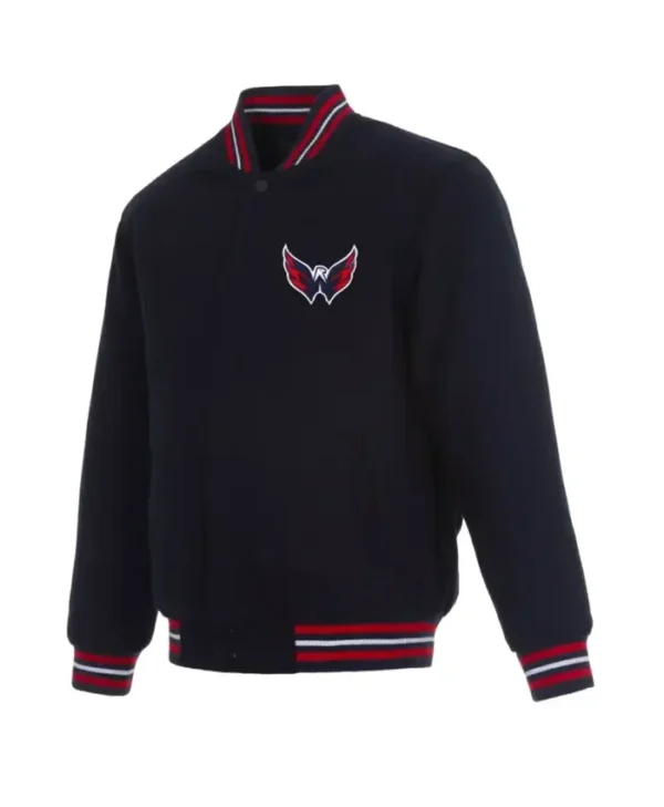 Washington Capitals Navy Blue Vintage Bomber Jacket