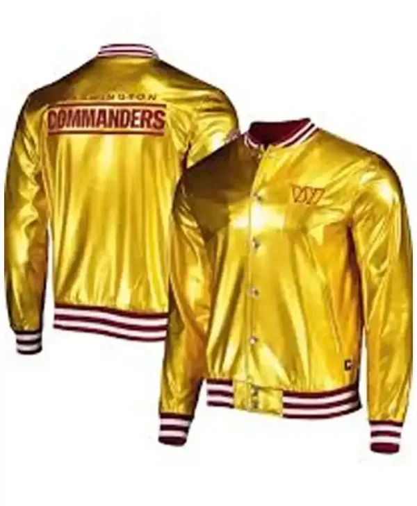 Washington Commanders Golden Satin Jacket