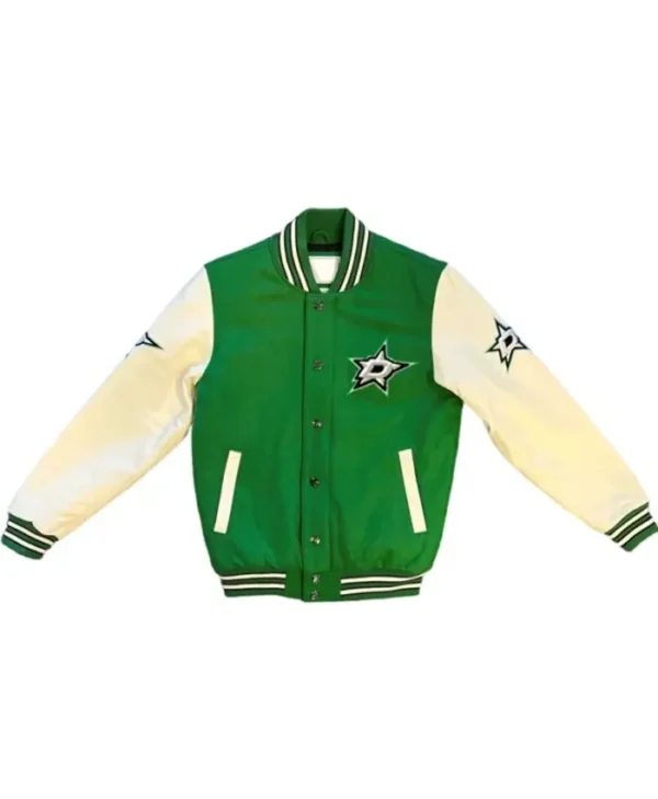 Dallas Stars Green And White Varsity Jacket