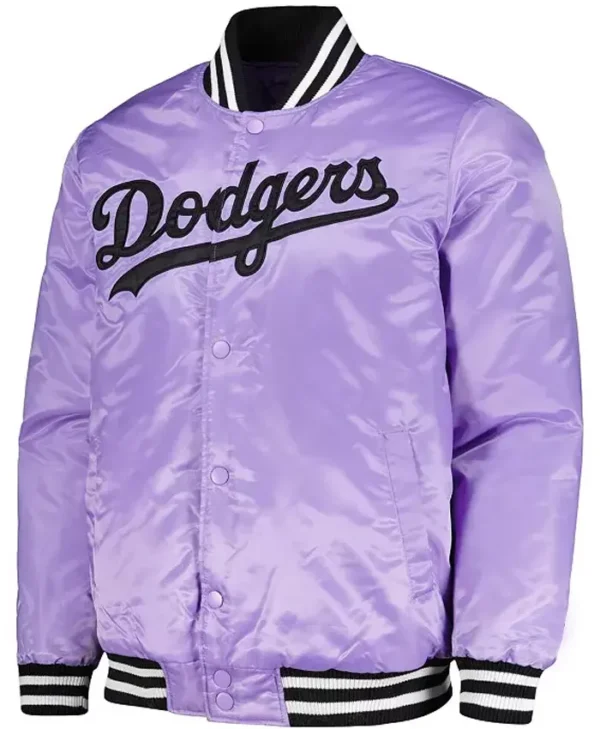 Los Angeles Dodgers Purple Satin Varsity Jacket