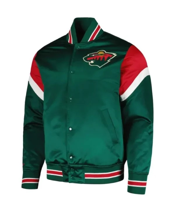 Minnesota Wild Satin Full-Snap Varsity Jacket