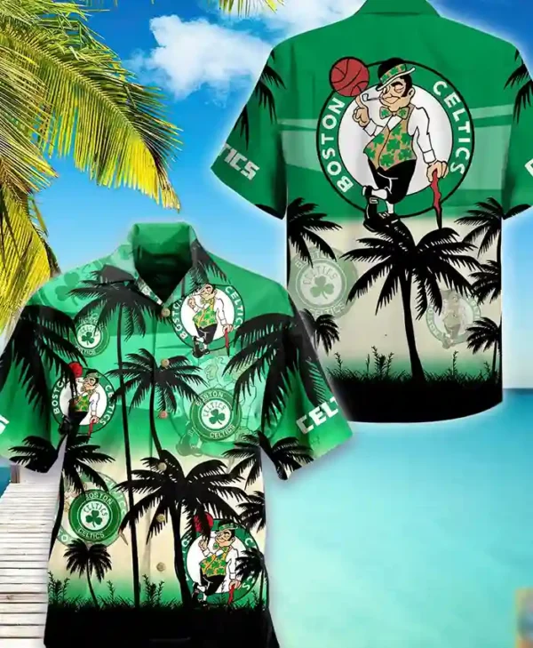 NBA Boston Celtics Palm Tree Hawaiian Shirt