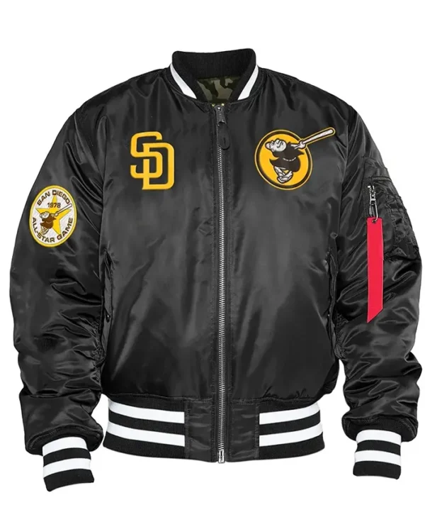 San Diego Padres Black Ma-1 Bomber Jacket