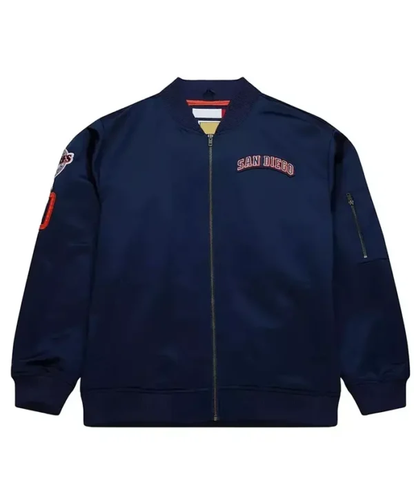 San Diego Padres Navy Blue Zip Bomber Jacket