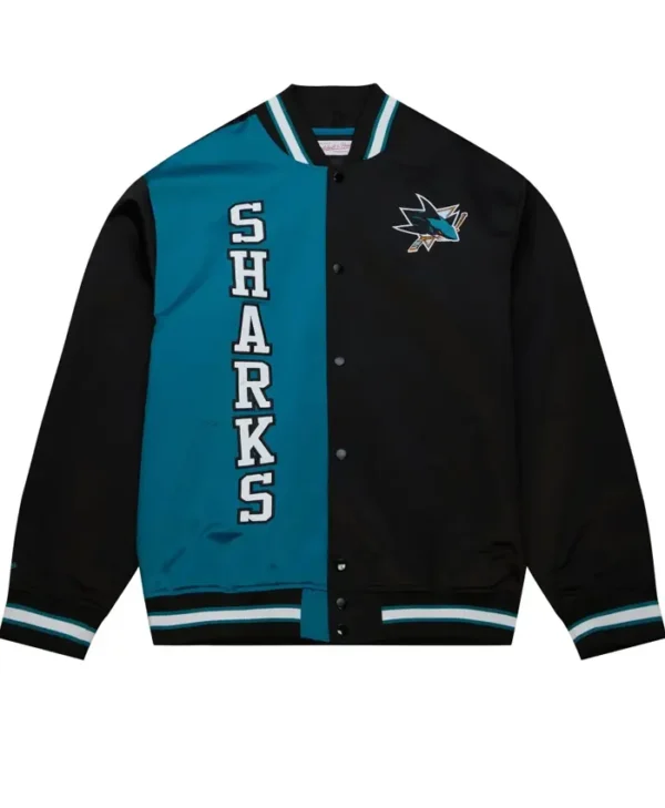 San Jose Sharks Black And Blue Varsity Jacket