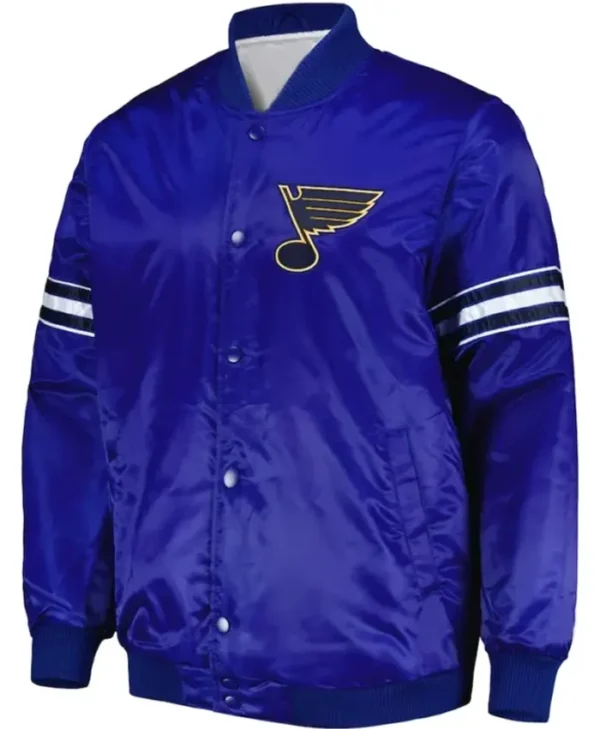 St Louis Blues Blue Satin Varsity Jacket