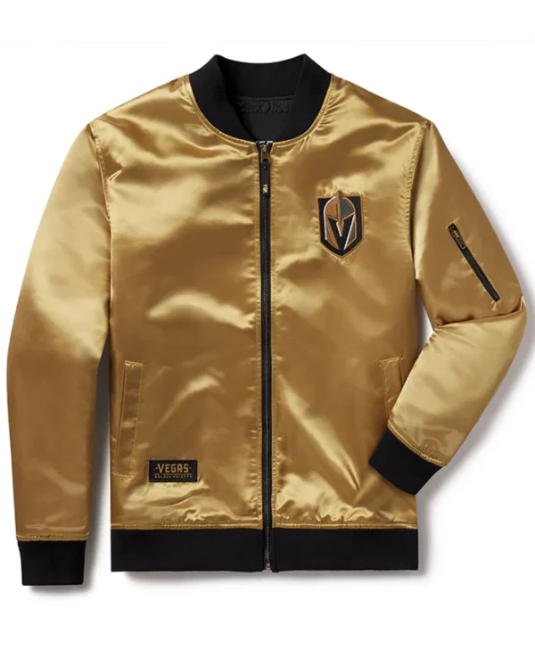 Trey Willms Vegas Golden Knights Gold Bomber Jacket