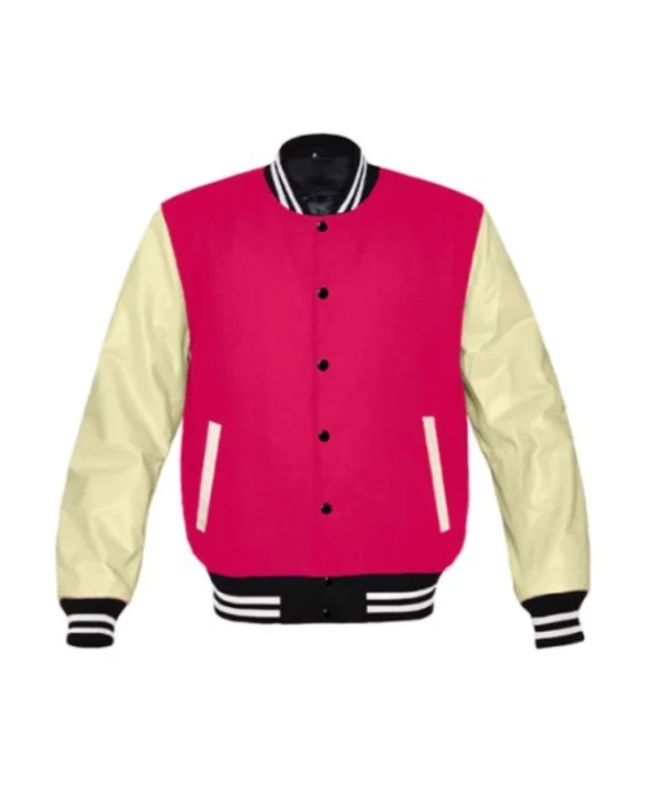 Classic Varsity Jacket In Pink