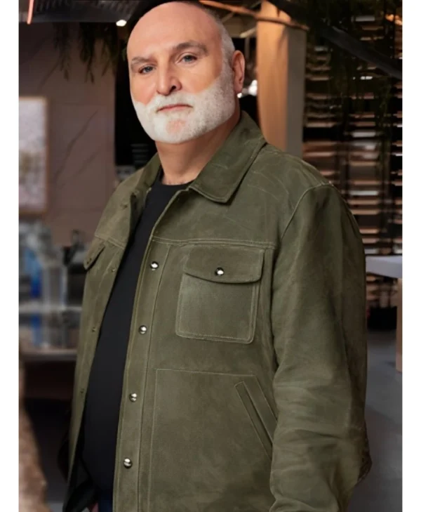 Yes, Chef! 2025 Jose Andres Suede Green Trucker Jacket