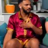 Shop 90 Day Fiance Pillow Talk Hawaiian Burgundy & Gold Trim Pajamas