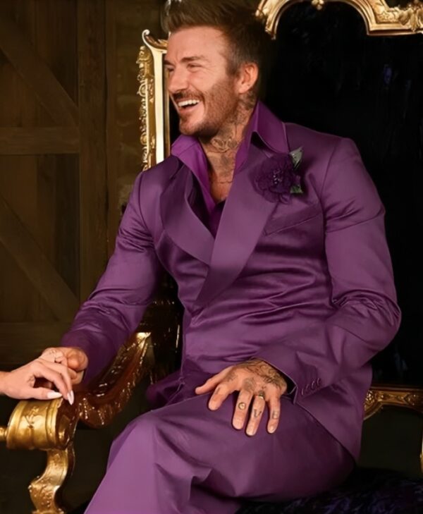 David Beckham Purple Suit