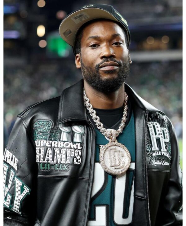 Meek Mill Eagles SBC Leather Jacket